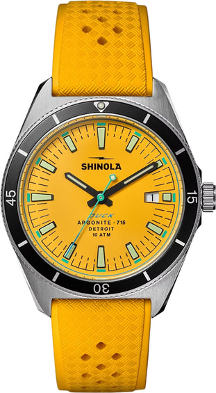 Shinola Montre Duck 3HD 40mm Canary Rubber Strap - Unisexe