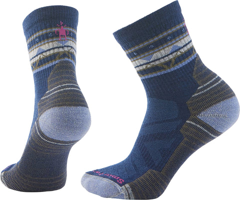Smartwool Chaussettes de randonnée mi-mollet à matelassage léger et motif ethnique - Femme