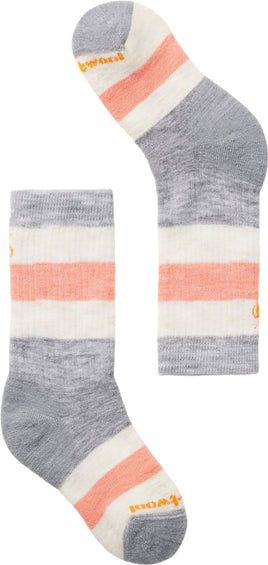 Smartwool Chaussettes de randonnée mi-mollet rayées à matelassage intégral - Enfant