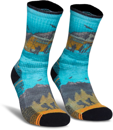 Smartwool Chaussettes de randonnée mi-mollet à matelassage léger Great Excursion Print - Unisexe