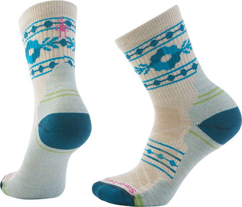Smartwool Chaussettes mi-mollet de randonnée à coussin léger mi-hautes avec imprimé floral rétro - Femme