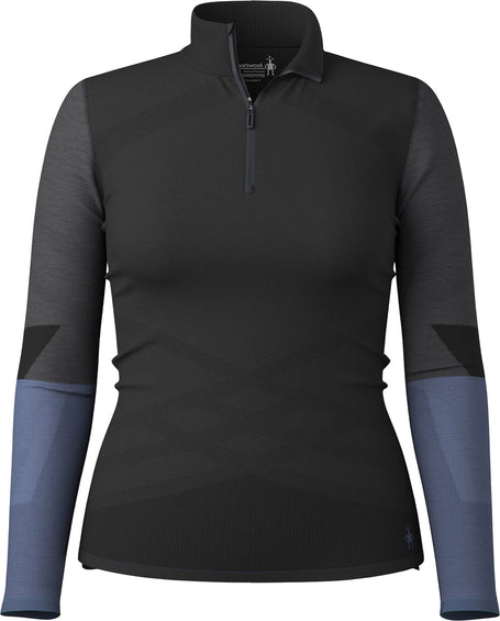 Smartwool Couche de base pour le haut à 1/4 Zip couleurs contrastantes en mérinos thermique Intraknit - Femme