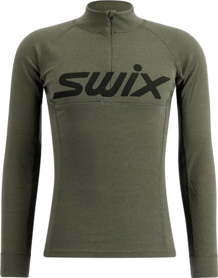 Swix Couche de base pour le haut à manches longues et demi-glissière en mérinos RaceX - Homme