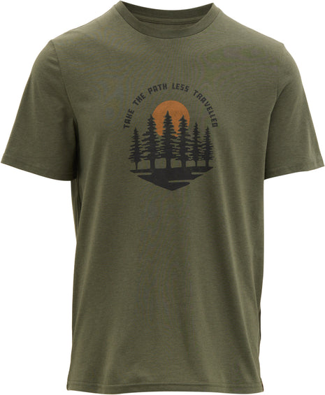 tentree T-shirt graphique à manches courtes et col rond Path Less Travelled - Homme