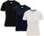 Vallier T-shirt côtelé Highland - Lot de 3 - Femme - Intense Black - Dark Navy II - Ivory