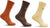 Vallier Chaussettes mi-mollet en nylon Alto - Lot de 3 - Unisexe - Spice - Cedar - Buttercream