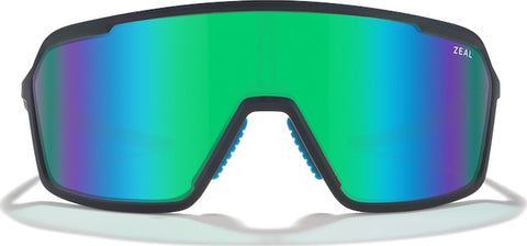 Zeal Optics Lunettes de soleil Harbinger Shield - Matte Black Plunge - Verres polarisés miroir Jade - Unisexe