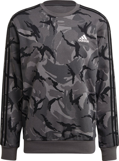 Adidas Chandail en molleton à col rond camouflage Essentials - Homme