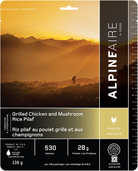 AlpineAire Foods Riz pilaf au poulet grillé et aux champignons
