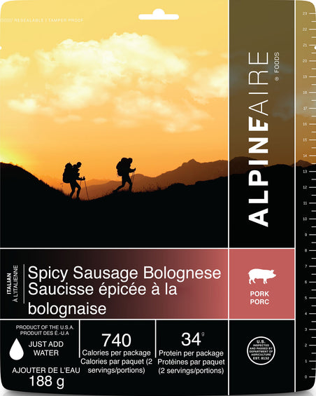 AlpineAire Foods Saucisse épicée à la bolognaise