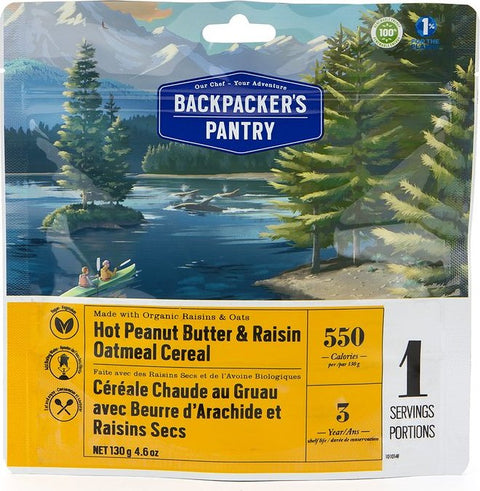 Backpacker's Pantry Gruau de céréales au beurre de cacahuètes et raisins