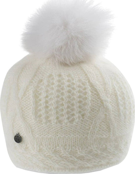 Canadian Hat Bonnet angora avec pompon en fourrure recyclée Vale-P - Femme