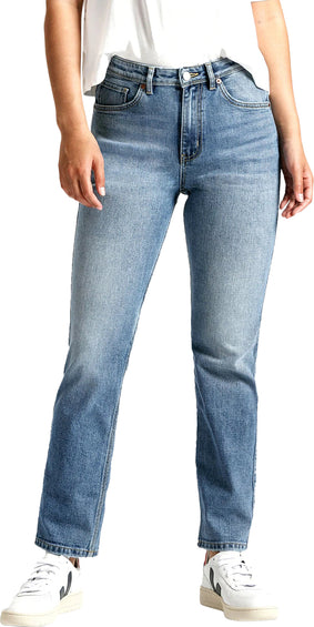 Duer Pantalon de performance d'épaisseur moyenne en denim taille haute coupe droite - Femme