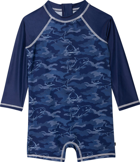 Deux par Deux Maillot de surf une pièce imprimé requins - Petit Garçon