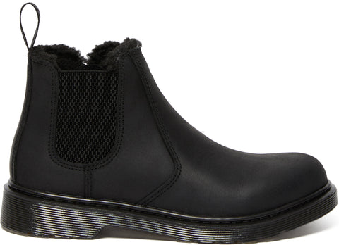 Dr. Martens Bottes Chelsea en cuir 2976 doublées en fourrure synthétique - Jeune