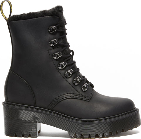 Dr. Martens Bottes en cuir doublées de fausse fourrure Leona - Femme