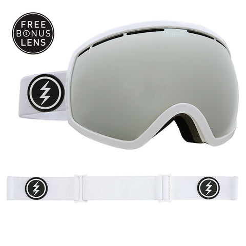Electric Lunettes de ski EG2 - Monture Gloss White - Lentille Brose/Silver Chrome + Lentille de rechange