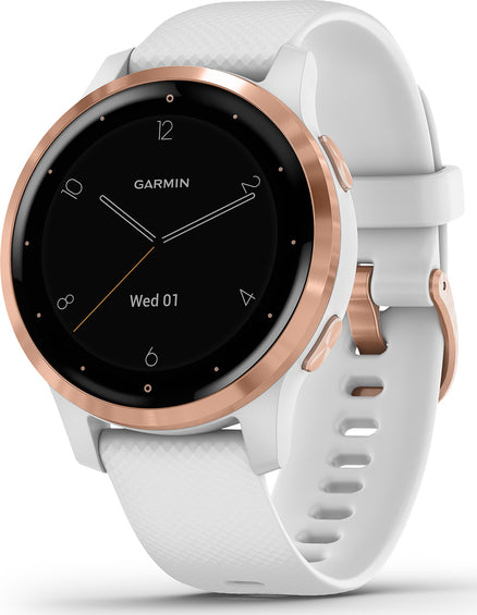 Garmin Montre Vivoactive 4S Blanche et Bracelet Blanc