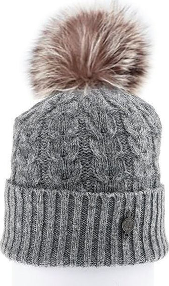 Harricana Tuque en cachemire recyclé et fourrure réutilisée - Femme