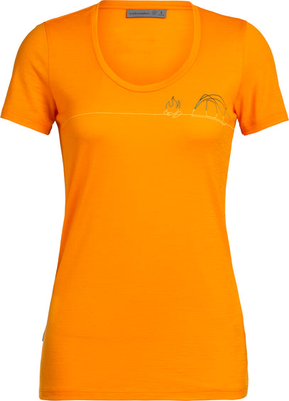 Icebreaker T-shirt à manches courtes Tech Lite Scoop Single Line Camp - Femme