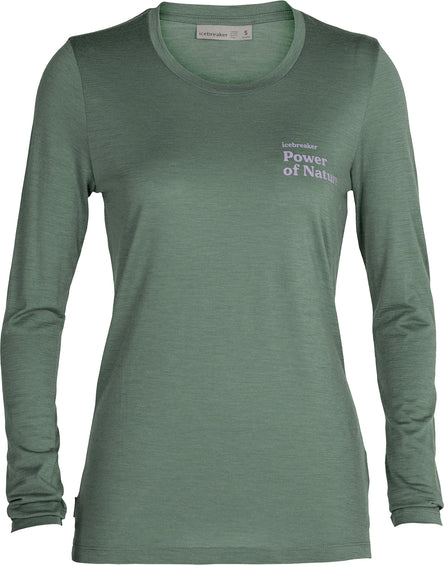 Icebreaker T-shirt à manches longues Power of Nature Sage de Merino Tech Lite II - Femme