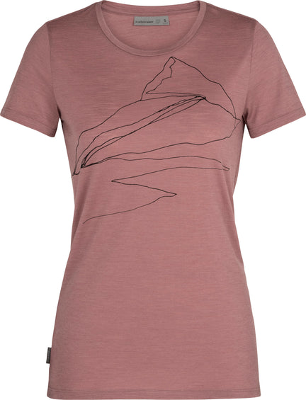 Icebreaker T-shirt à manches courtes et col rond Spector Scoop Sunrise Summit - Femme