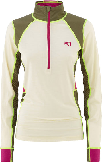 Kari Traa T-shirt léger en laine mérinos à demi-glissière de Voss - Femme