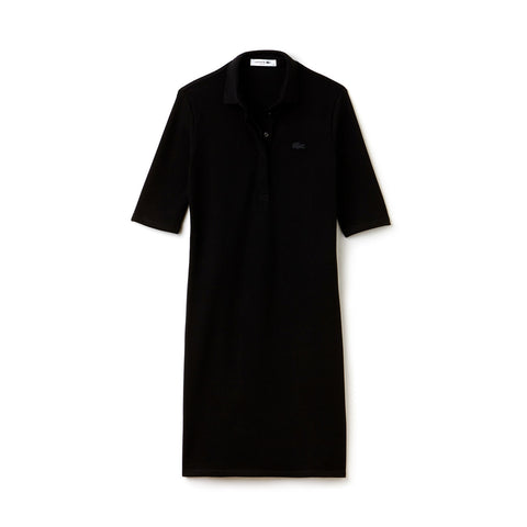 Lacoste Robe polo en piqué lourd de coton stretch à rayures Femme