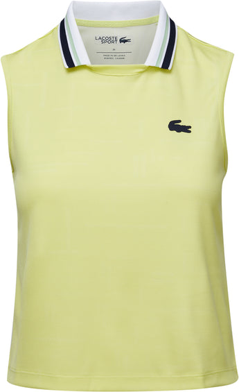 Lacoste Polo sans manches jacquard Sport - Femme