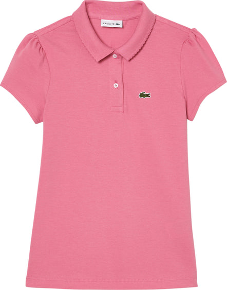 Lacoste Polo en mini piqué de coton à col festonné - Fille