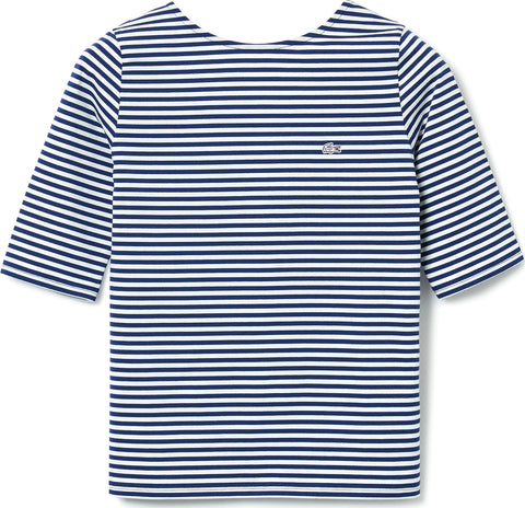 Lacoste T-shirt  Live en coton stretch rayé à dos ouvert - Femme