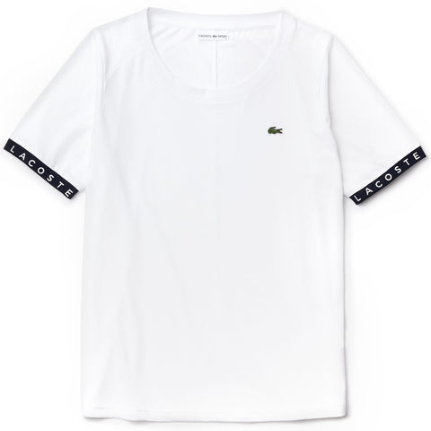 Lacoste T-shirt de tennis fluide avec manches siglées - Femme