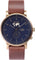 La Maison Inland Montre de 41mm avec ceinture supplémentaire de 20mm The August - Unisexe - Antique Gold - Navy - Brown Leather