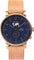 La Maison Inland Montre de 41mm avec ceinture supplémentaire de 20mm The August - Unisexe - Antique Gold - Navy - Natural Leather