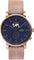 La Maison Inland Montre de 41mm avec ceinture supplémentaire de 20mm The August - Unisexe - Antique Gold - Navy - Rustic Grey Leather
