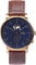 La Maison Inland Montre de 41mm avec bracelet classique supplémentaire de 20mm The August - Unisexe - Antique Gold - Navy - Brown Leather