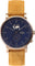 La Maison Inland Montre de 41mm avec bracelet classique supplémentaire de 20mm The August - Unisexe - Antique Gold - Navy - Mustard Suede