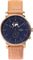 La Maison Inland Montre de 41mm avec bracelet classique supplémentaire de 20mm The August - Unisexe - Antique Gold - Navy - Natural Leather