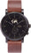La Maison Inland Montre de 41mm avec ceinture supplémentaire de 20mm The August - Unisexe - Black - Black - Brown Leather