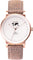 La Maison Inland Montre de 41mm avec bracelet classique supplémentaire de 20mm The June - Unisexe - Rose Gold - White - Rustic Grey Leather