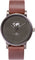 La Maison Inland Montre de 41mm avec ceinture supplémentaire de 20mm The June - Unisexe - Charcoal - Olive grey - Brown Leather