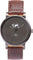 La Maison Inland Montre de 41mm avec bracelet classique supplémentaire de 20mm The June - Unisexe - Charcoal - Olive grey - Brown Leather