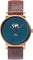 La Maison Inland Montre de 41mm avec bracelet classique supplémentaire de 20mm The June - Unisexe - Antique Gold - Duck Green - Brown Leather