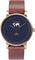 La Maison Inland Montre de 41mm avec ceinture supplémentaire de 20mm The June - Unisexe - Antique Gold - Navy - Brown Leather