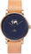 La Maison Inland Montre de 41mm avec ceinture supplémentaire de 20mm The June - Unisexe - Antique Gold - Navy - Natural Leather