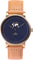 La Maison Inland Montre de 41mm avec bracelet classique supplémentaire de 20mm The June - Unisexe - Antique Gold - Navy - Natural Leather