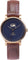 La Maison Inland Montre de 34mm avec bracelet classique supplémentaire 16mm The June Petite - Unisexe - Antique Gold - Navy - Brown Leather