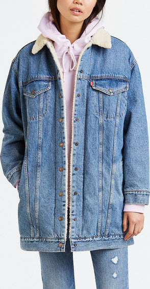 Levi's Manteau Camioneur allongé en Sherpa Femme