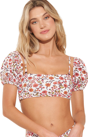 Maaji Haut de bikini à manches bouffantes Wild Flower Daphne - Femme