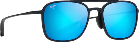 Maui Jim Lunettes de soleil aviateur Keokea - Matte Blue - Lentilles polarisées Blue Hawaii